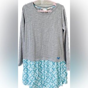 Roxy Girls Gray/Turquoise Dress - Girls Small